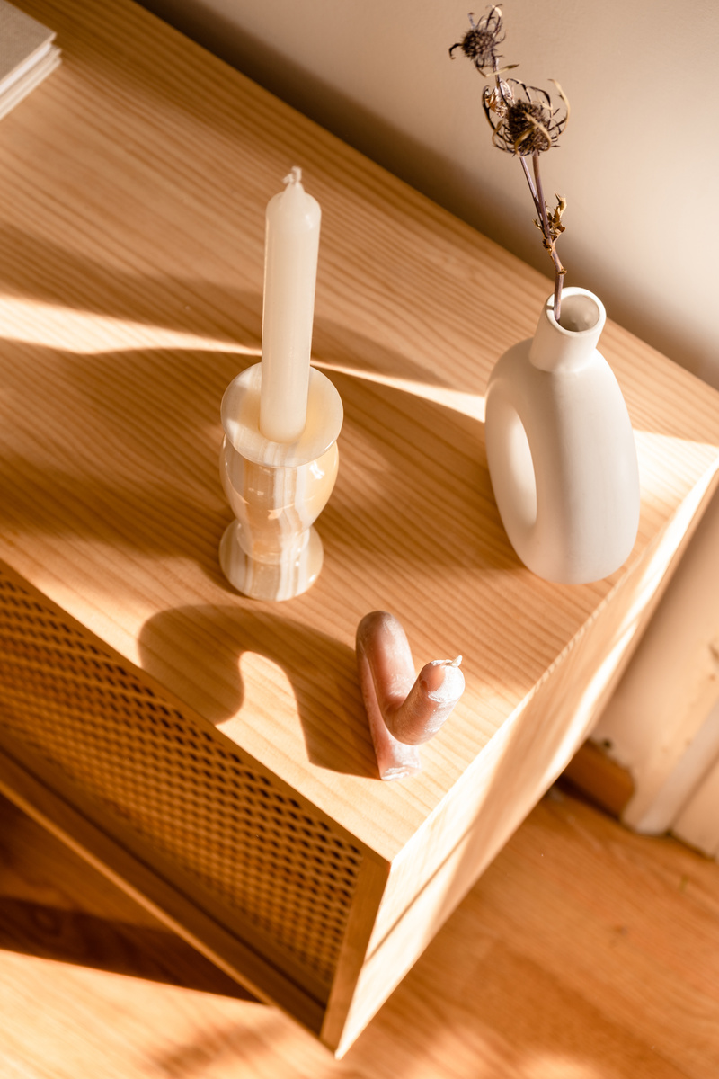 Minimalist Decoration on Wooden Shelf